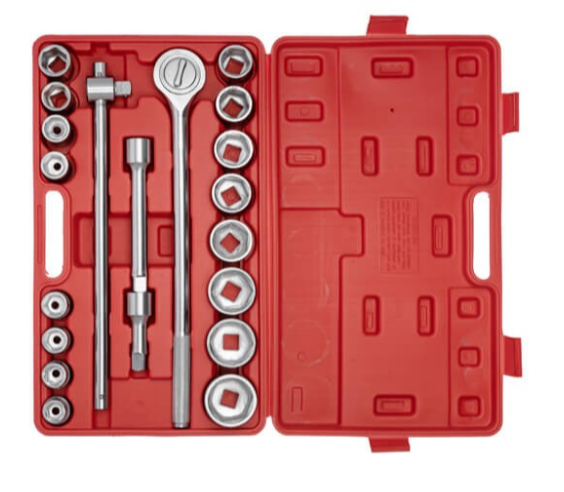 набор инструмента 3/4" 21 шт с трещ., удленит., вороток (пласт. кейс) ГРУЗОВИК