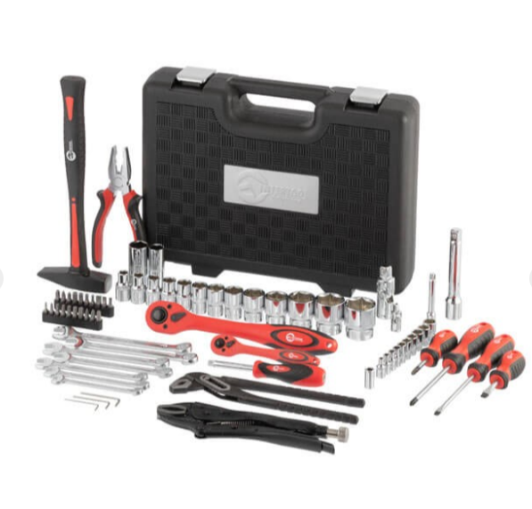 набор инструмента 1/2",1/4"   72 шт  с битами, ключами, молоток, клещи ET-6073 - зображення 3