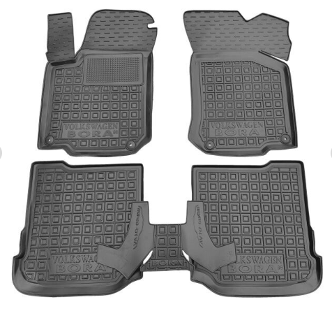 коврики салона VW Bora 1996-> борт 2,5см, с перемычкой