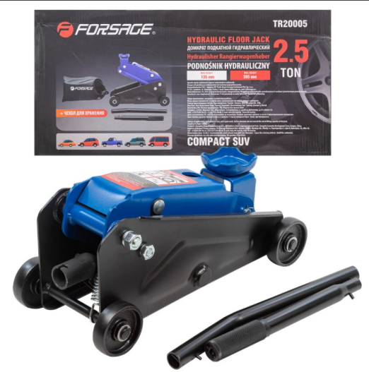 домкрат гидравл. подкатной 2,5 Т 135-395мм  (коробка) Forsage