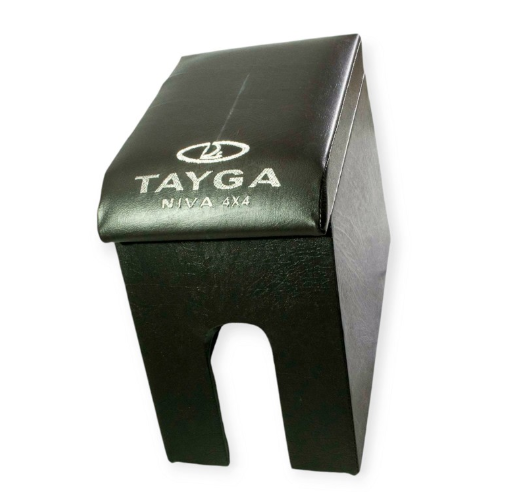 подлокотник ВАЗ 2121 Нива, Тайга  черный  с вышивкой (кожзам)