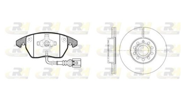 Гальмівний комплект (Диски RH 6648.10 + Колодки RH 21030.01)