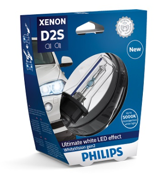 Лампа ксеноновая D2S 12V 35W PHILIPS White Vision gen2 5000K +120%