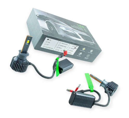 лампа LED H1 12V-24V GA675 6500K 6500L 50W радиатор + вентилятор+обманка