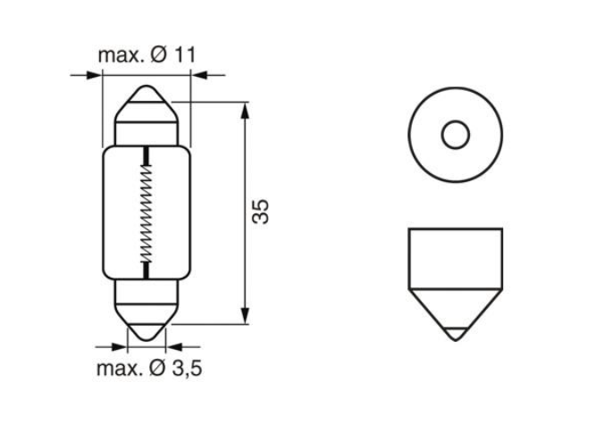 Автомобильная лампа c5W 12V sB