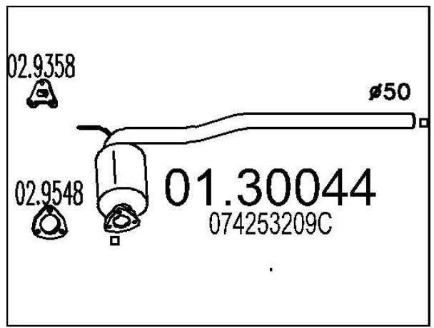Передняя часть выхлопной системы (Резонатор)