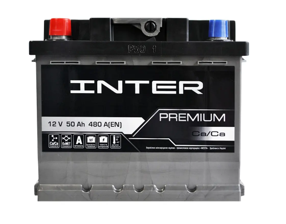 Аккумулятор  INTER  50Ач 480A Premium (L1) (0) Евро правый +