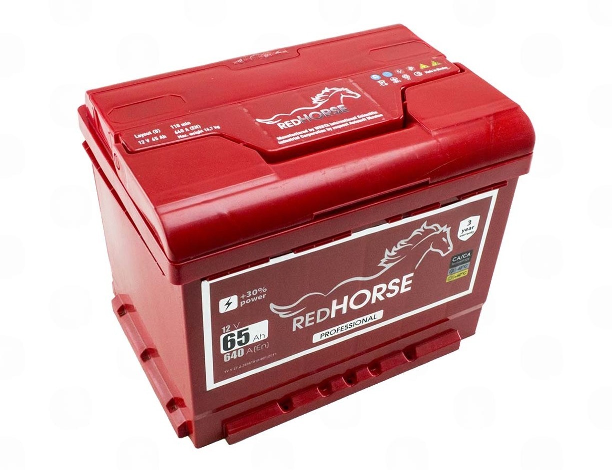 Аккумулятор Red Horse  65Ач 640А professional (L2) (0) Евро прав +