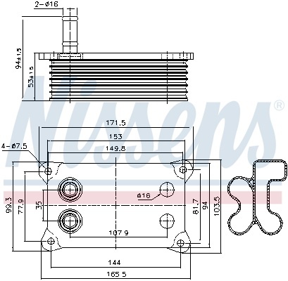 Маслорад. FD MONDEO III(00-)2.0 TDCi(+)[OE 1477141]