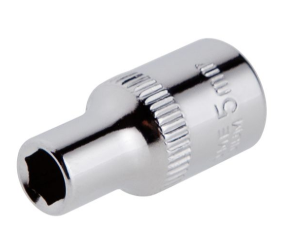 головка торцевая шестигранная 1/4"  5 мм CrV