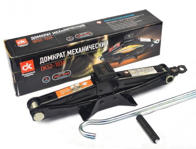 домкрат ромбовый   1Т   100-350мм  резиновая опора Dk