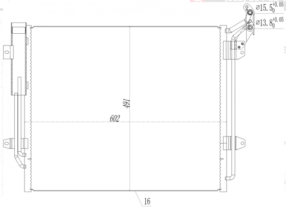 радиатор кондиционера VW Sharan 1.4-2.0i/D 10->  (HART)
