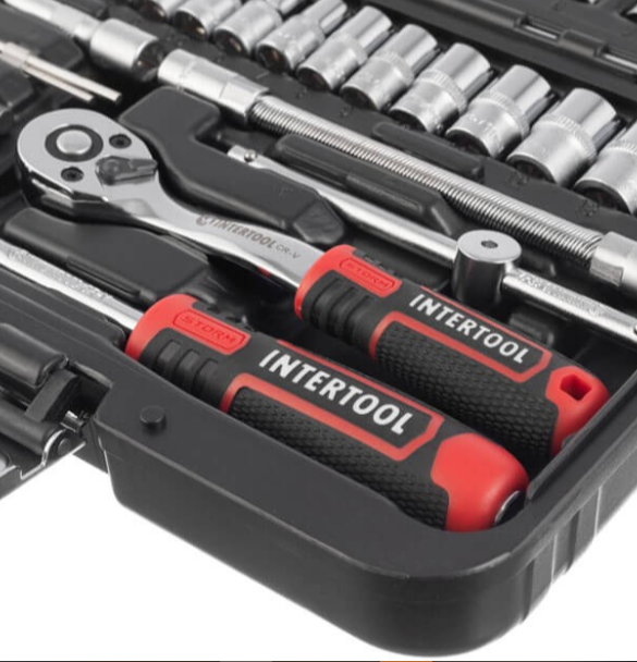 набор инструмента  1/4"  46 шт,  4-14 мм с трещ., удленит., кардан, отв.-вороток, биты Storm ET-8046 - зображення 4