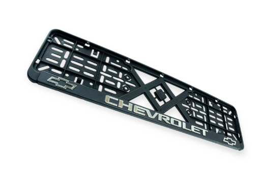 рамка под номер книжка  "CHEVROLET"  рельефная хром улучшенная
