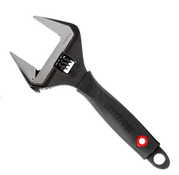 ключ разводной 150 мм резиновая ручка, узкая головка, удлиненные губки, увеличенный захват 0-34мм