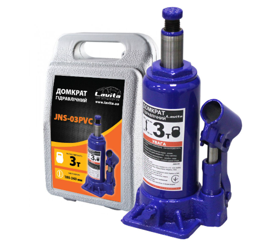 домкрат гидравл.  3Т  180-340мм  (футляр) Lavita LA JNS-03PVC - зображення 2