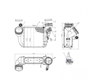 радиатор интеркулера VW Golf, Bora, Skoda Octavia, Seat Leon 1.9TDI (00-10)  (HART)