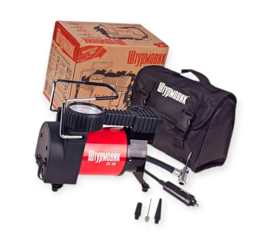 компрессор Vitol   7атм/37л/14А/1м шланг/прикур/сумка/LED фонарь/автостоп