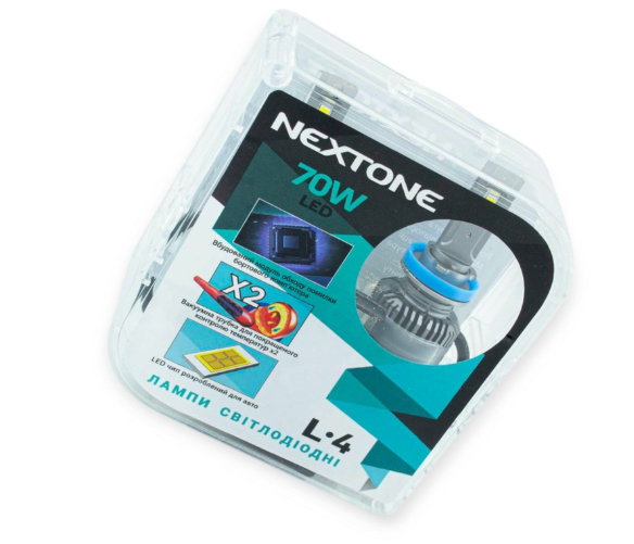 лампа LED H8/H9/H11/H16 12V Nextone L4 70W 6000K 18000L радиатор + обманка