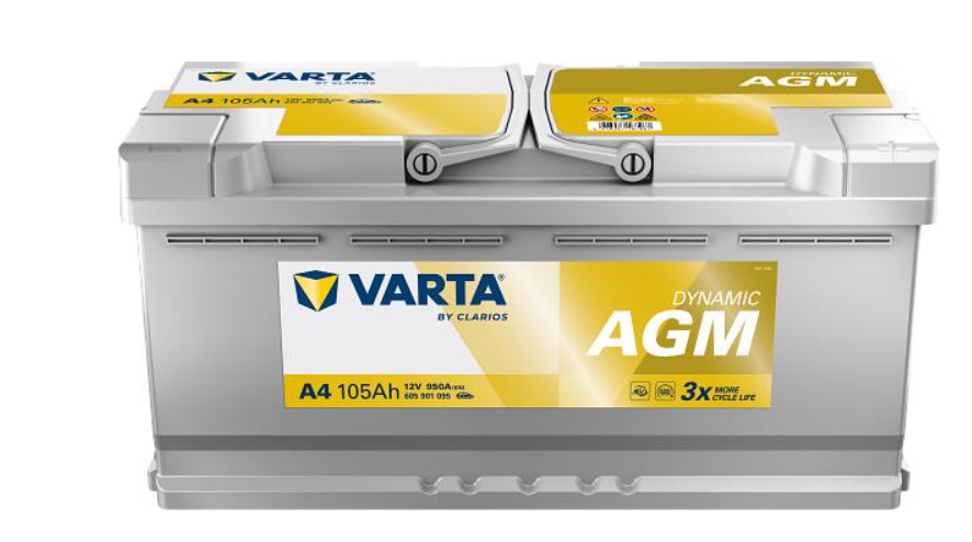 VARTA SILVER DYNAMIC AGM 105Ah, EN 950, правый "+" 393x175x190 (ДхШхВ) START-STOP | 6СТ-105АзЕ (H15)