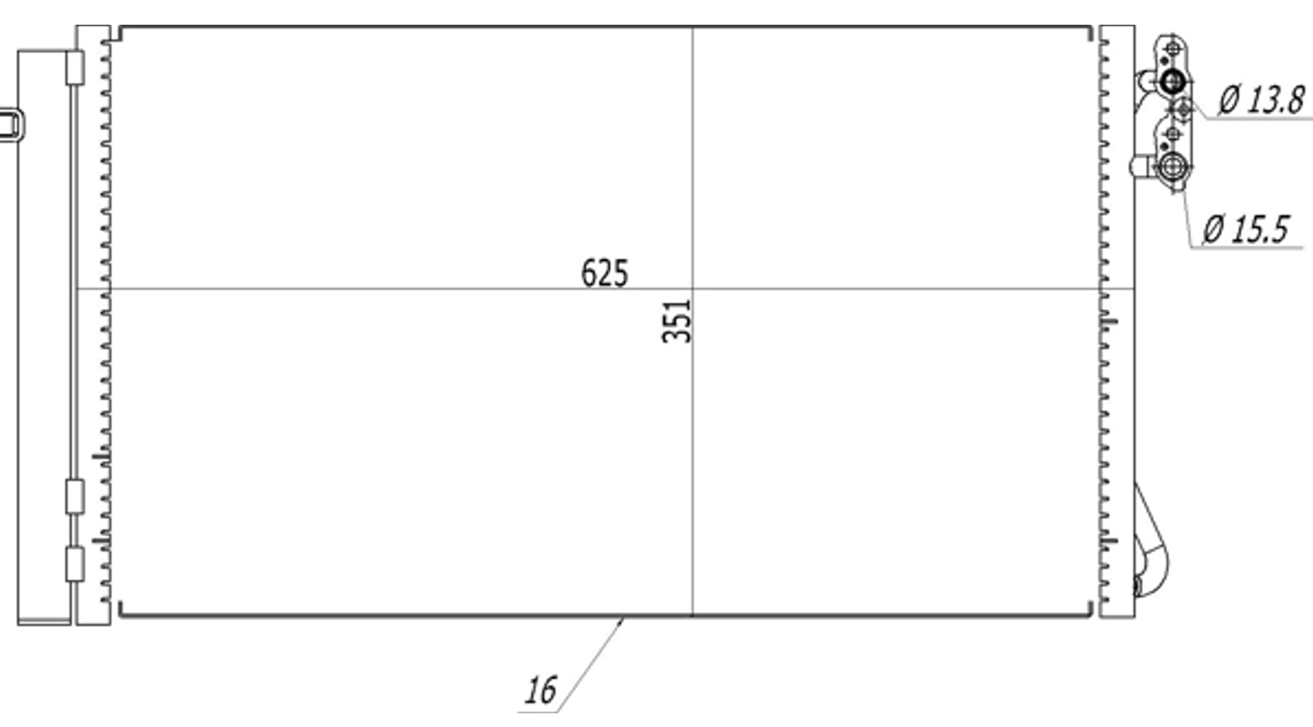 радиатор кондиционера BMW 3 (E90), X1 (E84) 1.6-3.0D (04-16)  (HART)