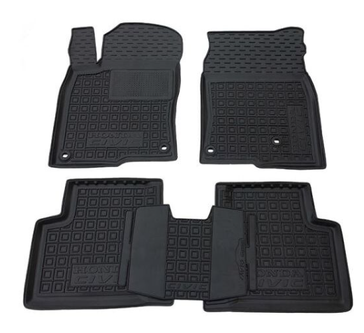 коврики салона Honda Civic X 2015-2021 седан борт 2,5см, с перемычкой