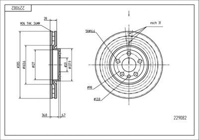 диск тормозной пер. Fiat Scudo, Peugeot Exper, Citroen C8 02-> (d285x28mm)  (HART)