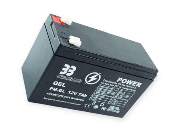 акб 12V 7A (150x65x95) SLA промышленный STANDARD черный