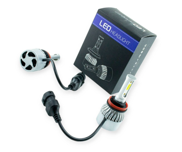 лампа LED H8/H9/H11/H16 12V-24V S2 36W 6500K 8000L 360°  радиатор с вентилятором