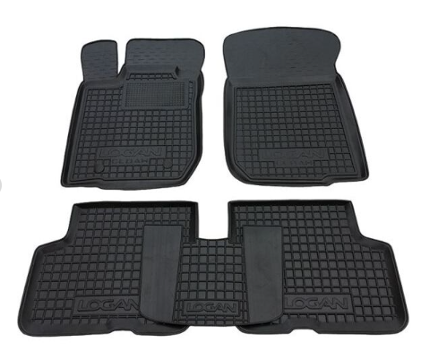коврики салона Renault Logan 2004->, Sandero 08->, Duster 10->  борт 2,5см, с перемычкой