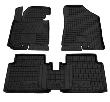 коврики салона Kia Sportage III 2010-2015, Hyundai IX35 2010-2017 борт 2,5см, с перемычкой
