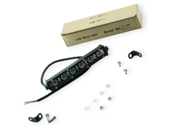 фара дополнительная LED  прямоуг. 180х28х45 (Д/В/Ш) 18W желтая бок. крипление