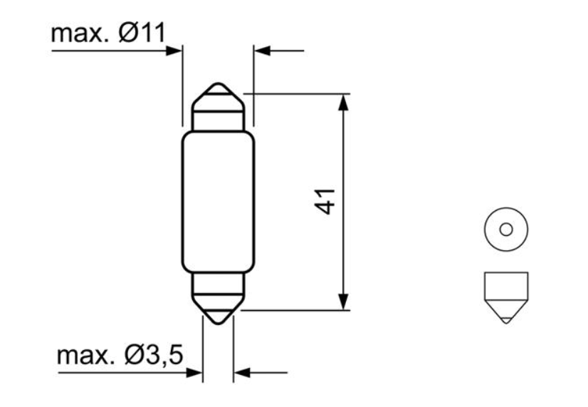 Лампа светодиодная AC лазер. 12-10 WHITE  1W 6000K 41мм Bosch 1987301509 - зображення 2