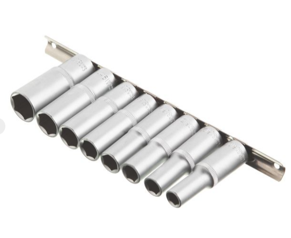 набор головок удлиненных 1/2"  8 шт, 10-22мм (планка) ET-6009 - зображення 2