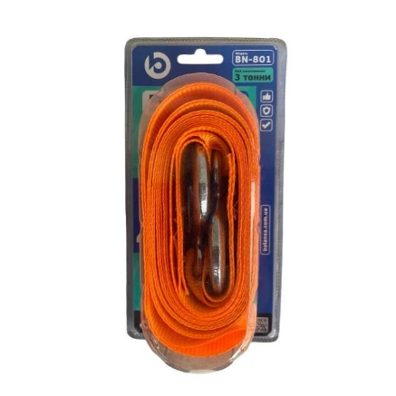 трос буксир. лента   2 т х 5,0м х 45мм карабин/оранж/блистер Balansa