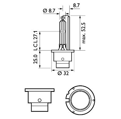 Лампа ксеноновая D2S 12V 35W PHILIPS White Vision gen2 5000K +120% 85122WHV2S1 - зображення 3