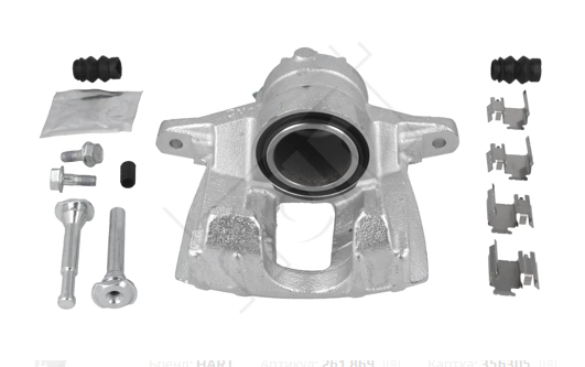 суппорт пер. Citroen Berlingo 98-> (+ к-т напр, смазка, прж.) левый L  (HART)