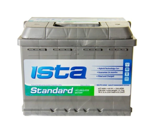 Аккумулятор ISTA  60Ач 580А А1 Standart (L2) (0) Евро прав +