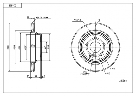 диск тормозной зад. MB E-Class (W211/212) (d300x22mm) 02->  (HART)
