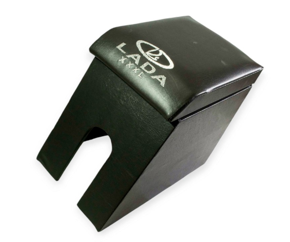 подлокотник ВАЗ  XXXL под иномар. сиденье 20см  серый  с вышивкой (кожзам)