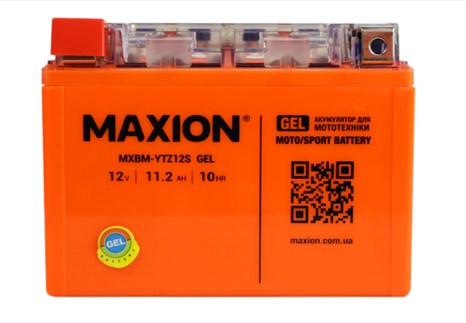 акб  12V11.2А (150х87х110) гелевый MAXION оранжевый YTZ 12S