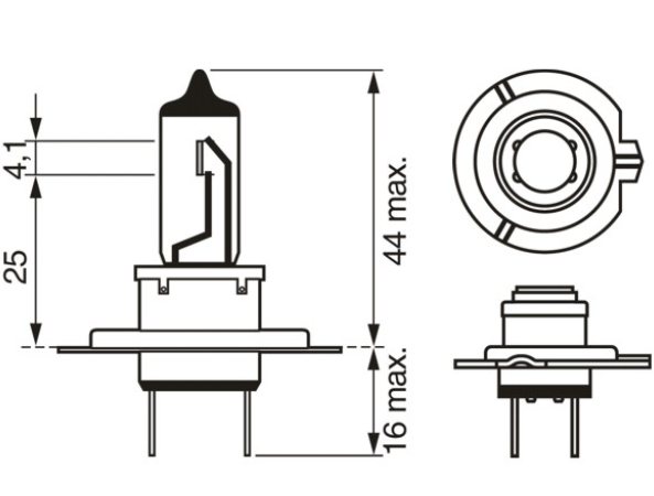 лампа H7 12V 55 W BOSCH Gigalight +120% (2шт) 1987301426 - зображення 2