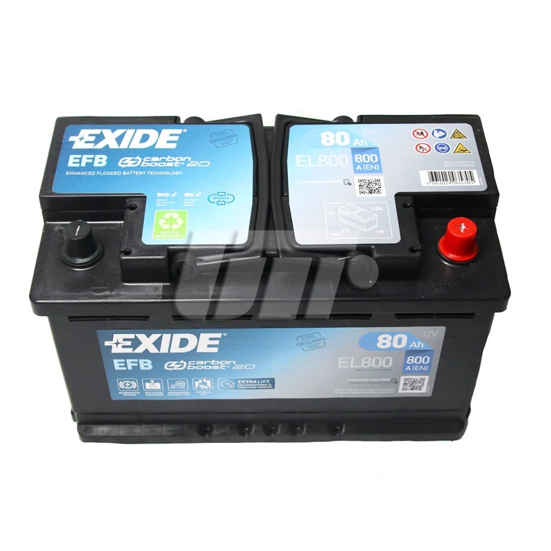 Аккумулятор EXIDE EFB-80Ah| EN 720 | 315x175x190 (ДхШхВ)
