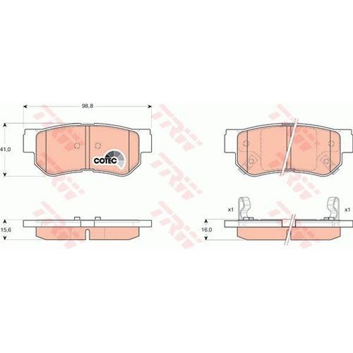 Гальмівні колодки GDB3284 - зображення 2
