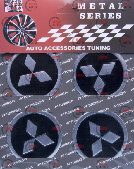 Наклейка на колісний диск/ковпак d 60 мм Mitsubishi (4шт)