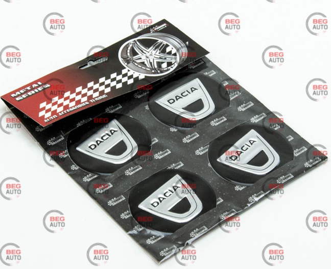 Наклейка на колісний диск/ковпак d 60 мм Dacia чорна (4шт)