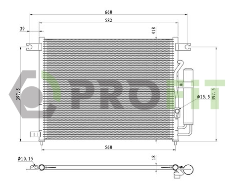 Конденсер кондиционера CHEVROLET AVEO (1.5L) 05-