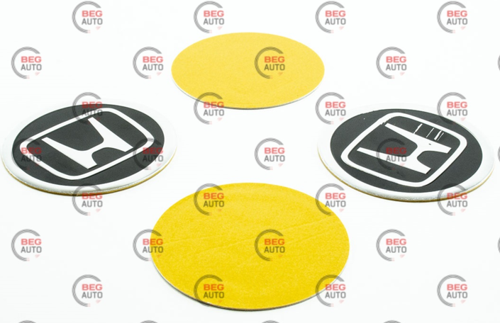 Наклейка на колісний диск/ковпак d 90 мм Honda чорна (4шт)