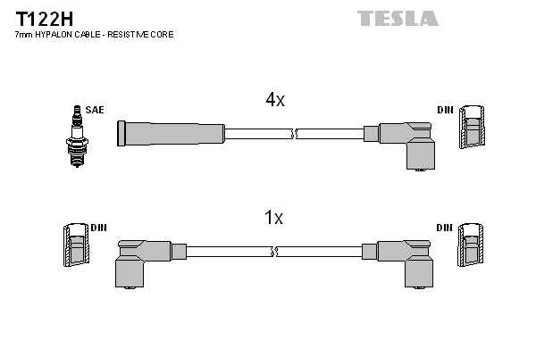 Кабель запалювання к-кт TESLA Аналог T368S Skoda Favorit 1,3 -92