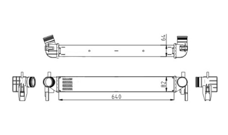 радиатор интеркулера Skoda Roomster, Fabia 08->  (HART)